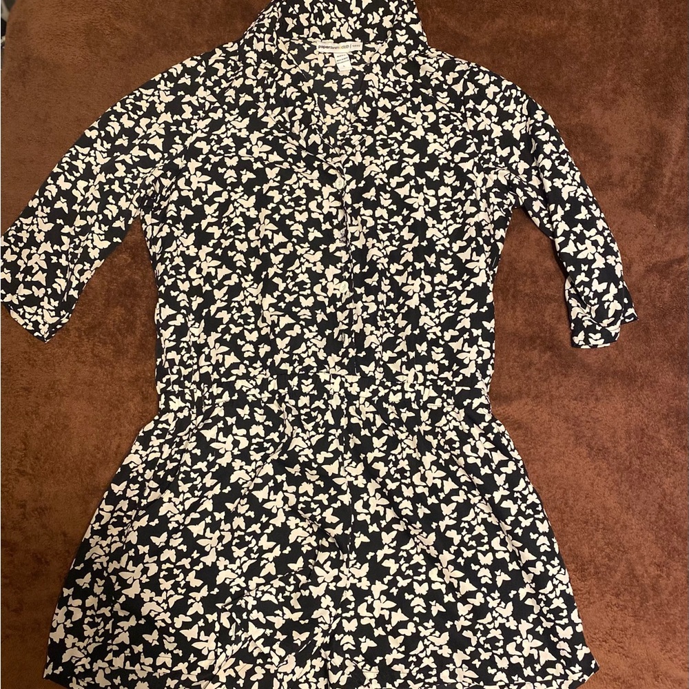 Paper Denim & Cloth Black and White Floral Romper - like new!